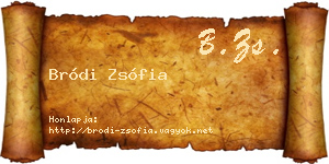 Bródi Zsófia névjegykártya